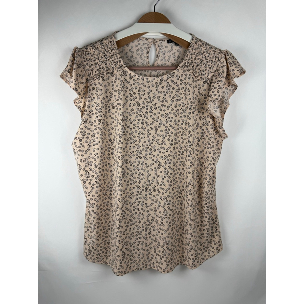 Women's Adrianna Papell Floral Print Top Peach/Black Size XL $12 w/$25 purchase